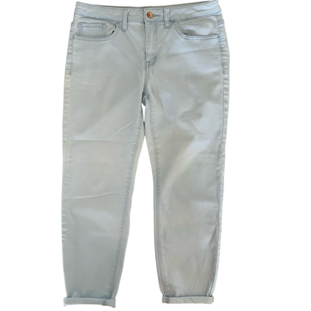 FOREVER 21 Jeans Blue Denim Light Wash Mid Rise Casual Cuffed Hem Women’s 30 - Picture 3 of 15